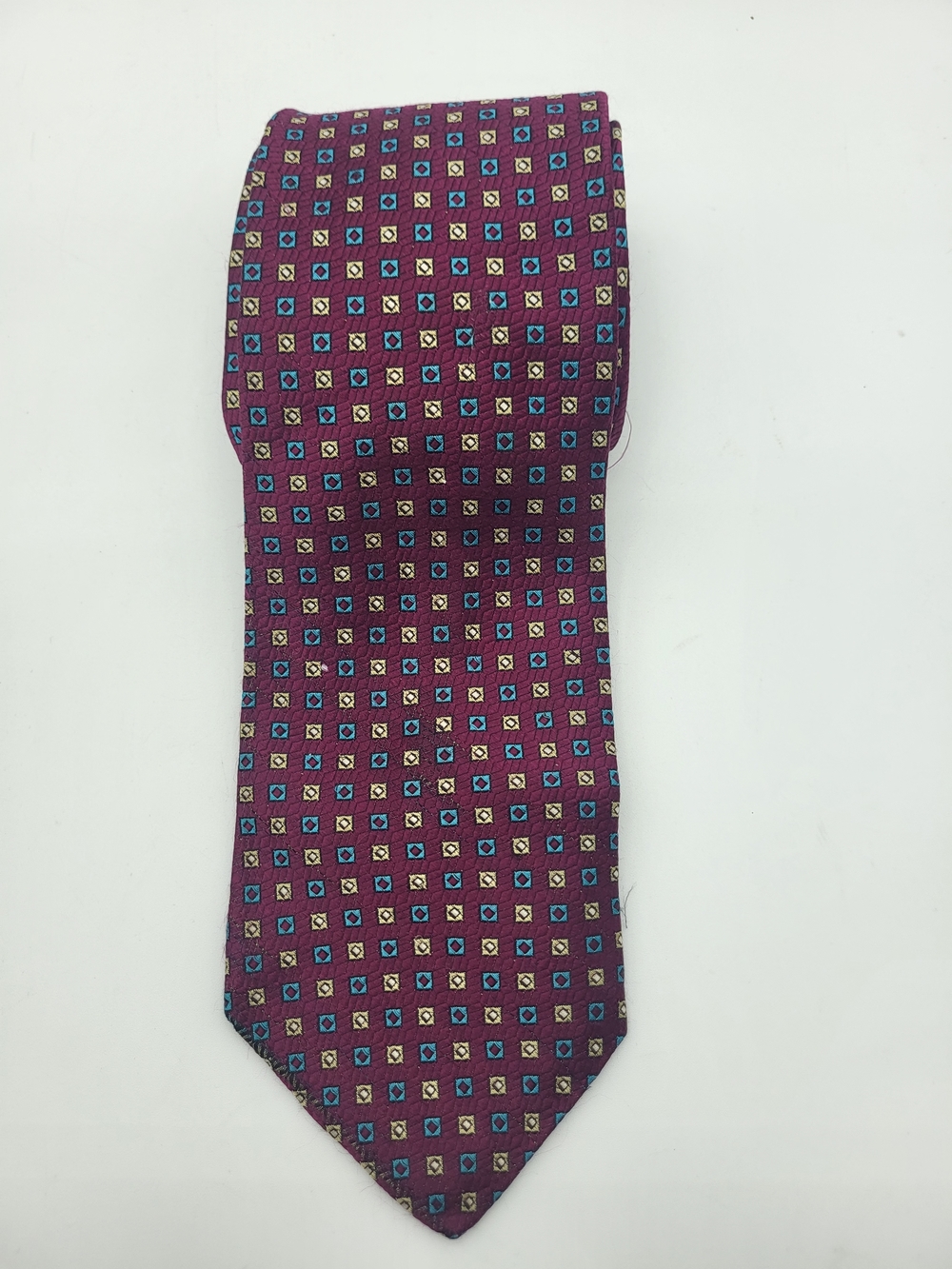 Men's Maroon Geometric Silk Tie
